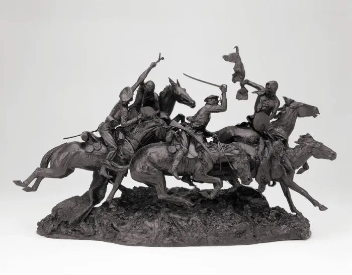 Framed Print : The Old Dragoons of 1850, Modeled 1905, cast 1906 / 7. Creator: Frederic Remington Framed Print : The Old Dragoons of 1850, Modeled 1905, cast 1906 / 7. Creator: Frederic Remington