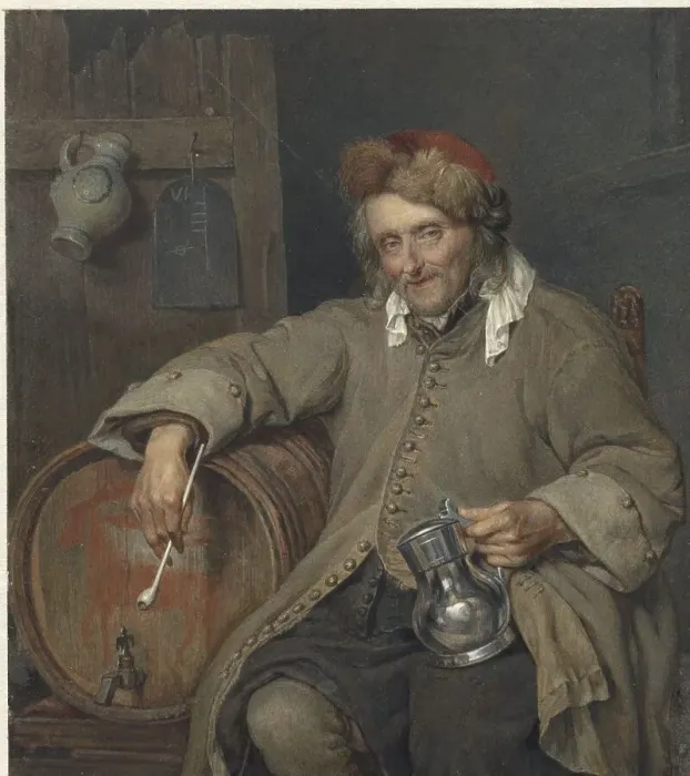 Framed Print : The old drinker, 1829-1898. Creator: Jan Hendrik Neuman Framed Print : The old drinker, 1829-1898. Creator: Jan Hendrik Neuman