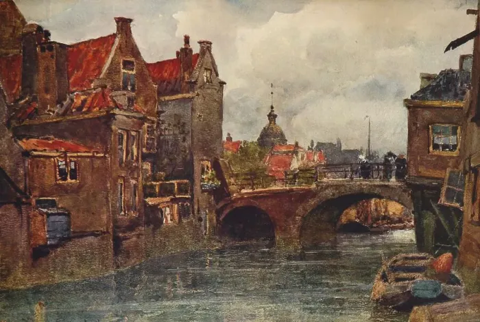 Framed Print : An Old Dutch Waterway, c1915. Artist: Wilfrid Williams Ball Framed Print : An Old Dutch Waterway, c1915. Artist: Wilfrid Williams Ball