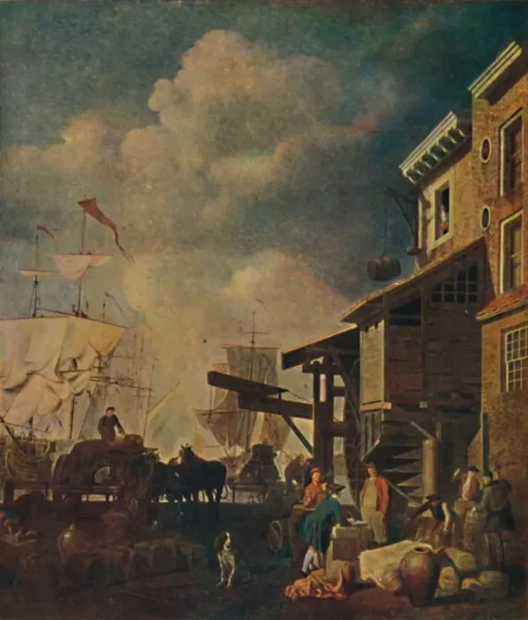 Framed Print : The Old East India Wharf, London Bridge, c1700-1740, (1904). Artist: Peter Monamy Framed Print : The Old East India Wharf, London Bridge, c1700-1740, (1904). Artist: Peter Monamy