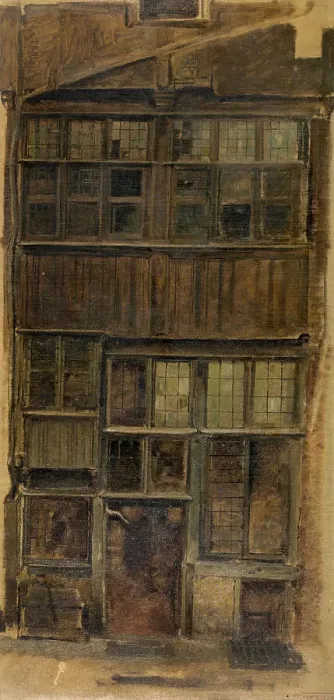 Framed Print : An Old Facade on the Melkmarkt, c1860s. Creator: Jan August Hendrik Leys Framed Print : An Old Facade on the Melkmarkt, c1860s. Creator: Jan August Hendrik Leys