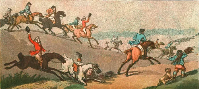 Framed Print : Old Fashioned Sporting Pictures, and the Road to Bygone Days; The Humours of Fox Hunting. 1788 --R Creator: Unknown Framed Print : Old Fashioned Sporting Pictures, and the Road to Bygone Days; The Humours of Fox Hunting. 1788 --R Creator: Unknown