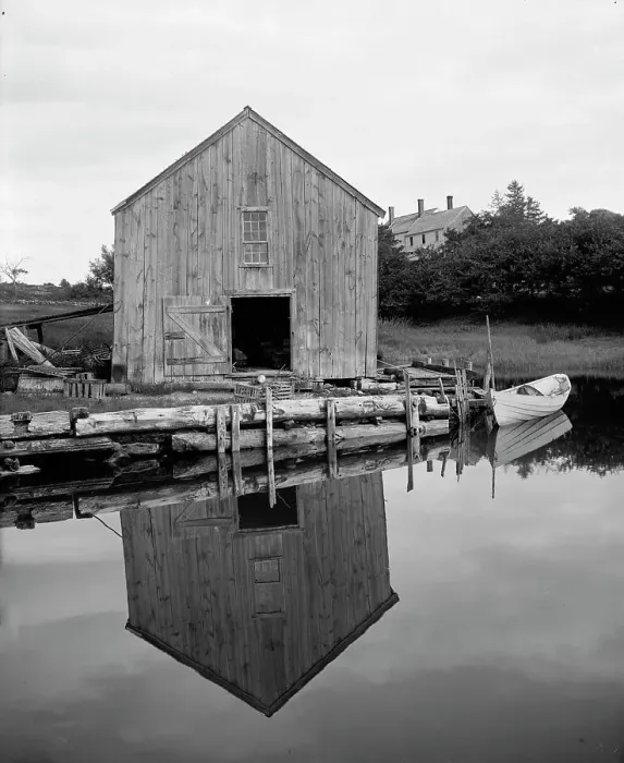 Framed Print : Old Fish House, Kennebunk Port (i.e. Kennebunkport), Maine, between 1900 and 1906. Creator: Unknown Framed Print : Old Fish House, Kennebunk Port (i.e. Kennebunkport), Maine, between 1900 and 1906. Creator: Unknown