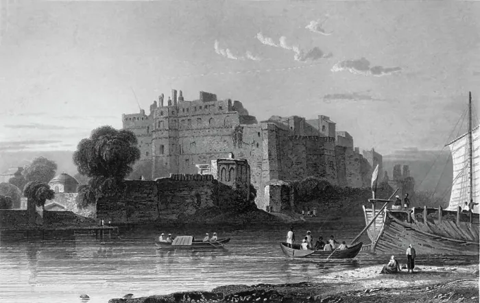 Framed Print : An Old Fort at Nuttra, 1835. Creator: William Purser Framed Print : An Old Fort at Nuttra, 1835. Creator: William Purser