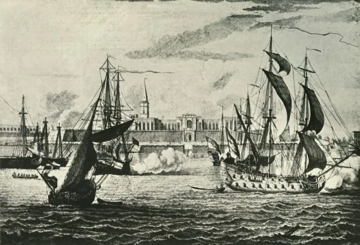 Framed Print : Old Fort William, from the River (1736), 1925. Creator: Unknown Framed Print : Old Fort William, from the River (1736), 1925. Creator: Unknown