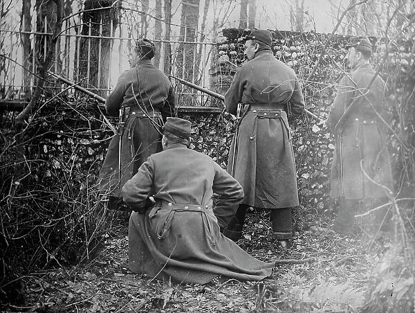 Old French soldiers guarding chateau, between 1914 and c1915. Creator: Bain News Service