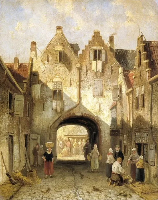 Framed Print : The Old Gate, c.1850-c.1880. Creator: Charles Henri Joseph Leickert Framed Print : The Old Gate, c.1850-c.1880. Creator: Charles Henri Joseph Leickert