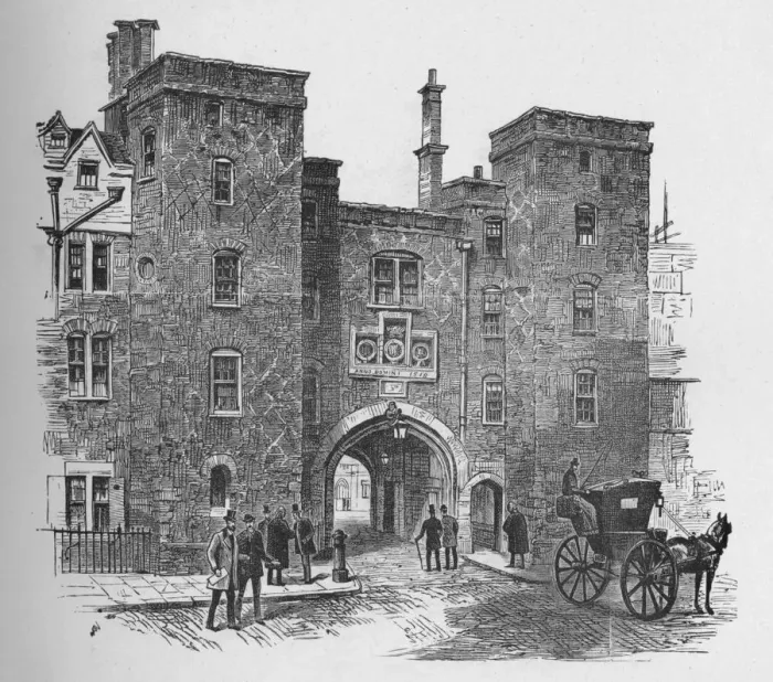 Framed Print : Old Gateway, Lincolns Inn, 1890 Framed Print : Old Gateway, Lincolns Inn, 1890