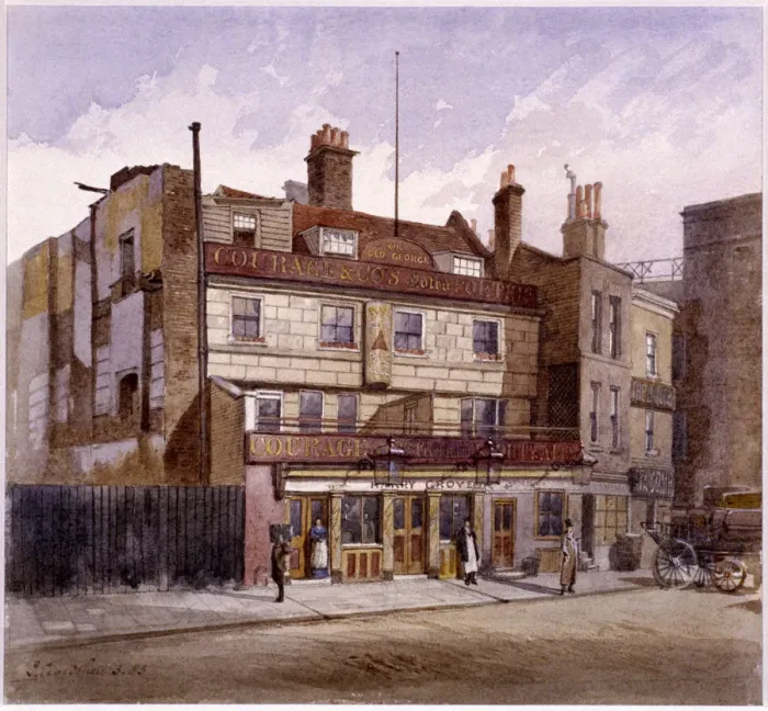 Framed Print : Old George Inn, Trinity Square, London, 1883. Artist: John Crowther Framed Print : Old George Inn, Trinity Square, London, 1883. Artist: John Crowther