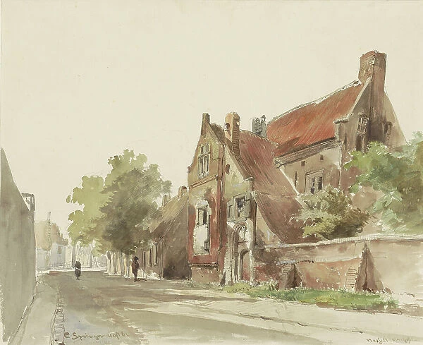 The old guesthouse in Hasselt, 1861. Creator: Cornelis Springer
