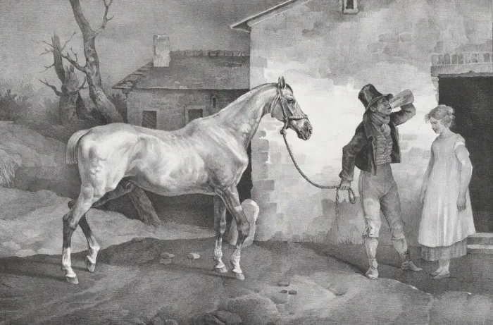 Framed Print : Old Horse at an Inn Door, 1822. Creator: Theodore Gericault