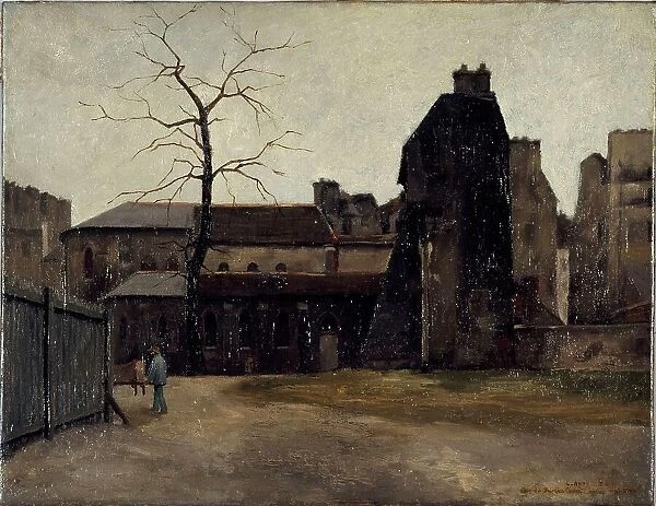 Old Hotel-Dieu, courtyard of central office, 1882. Creator: Charles Alexis Apoil