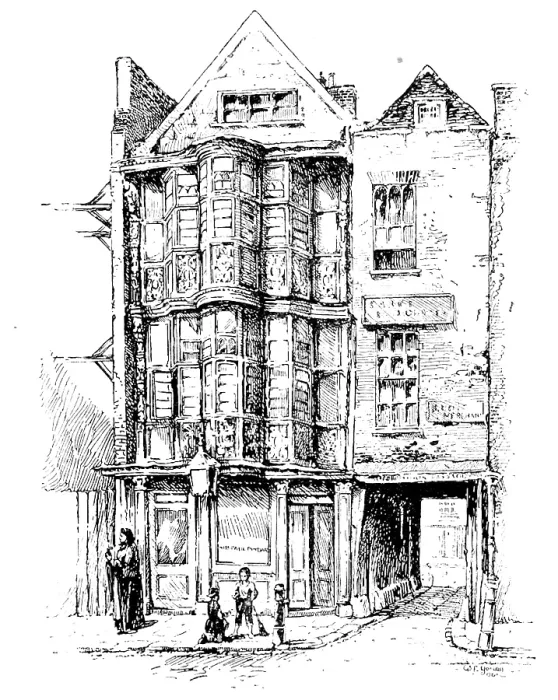 Framed Print : An old house in the City: the Sir Paul Pindar, Bishopsgate, 1890. Creator: Unknown Framed Print : An old house in the City: the Sir Paul Pindar, Bishopsgate, 1890. Creator: Unknown