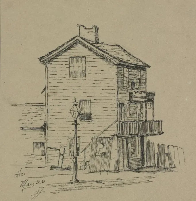 Framed Print : An Old House, Cleveland. Creator: Otto H. Bacher (American, 1856-1909) Framed Print : An Old House, Cleveland. Creator: Otto H. Bacher (American, 1856-1909)