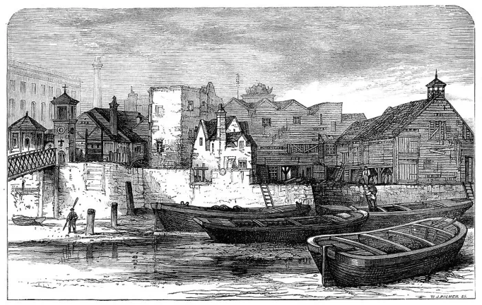Framed Print : Old houses at Nine-Elms, Lambeth, 1871. Creator: William James Palmer Framed Print : Old houses at Nine-Elms, Lambeth, 1871. Creator: William James Palmer