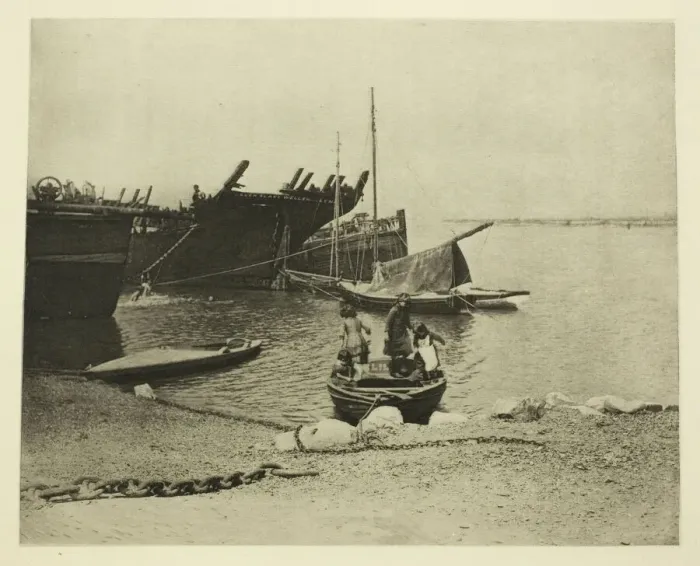 Framed Print : Old Hulks, 1887. Creator: Peter Henry Emerson Framed Print : Old Hulks, 1887. Creator: Peter Henry Emerson