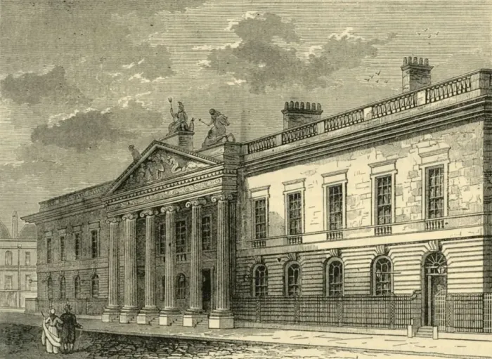 Framed Print : The Old India Office, Leadenhall Street in 1803, (c1872). Creator: Unknown Framed Print : The Old India Office, Leadenhall Street in 1803, (c1872). Creator: Unknown