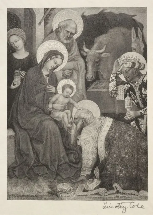 Framed Print : Old Italian Masters: The Adoration of the Magi, 1887. Creator: Timothy Cole (American, 1852-1931) Framed Print : Old Italian Masters: The Adoration of the Magi, 1887. Creator: Timothy Cole (American, 1852-1931)