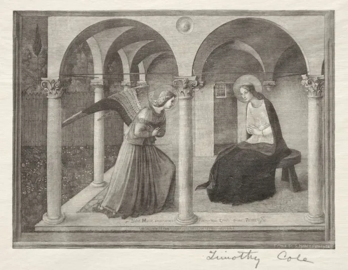 Framed Print : Old Italian Masters: The Annunciation, 1888-1892. Creator: Timothy Cole (American, 1852-1931) Framed Print : Old Italian Masters: The Annunciation, 1888-1892. Creator: Timothy Cole (American, 1852-1931)