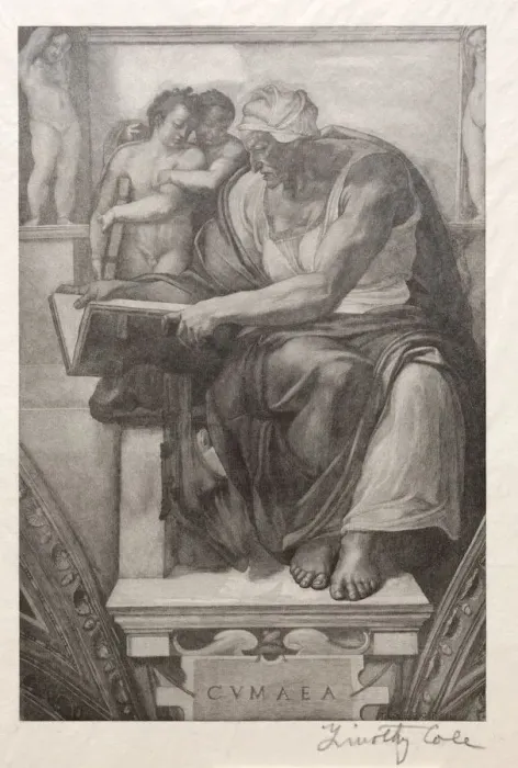 Framed Print : Old Italian Masters: The Cumaean Sibyl, 1888-1892. Creator: Timothy Cole (American, 1852-1931) Framed Print : Old Italian Masters: The Cumaean Sibyl, 1888-1892. Creator: Timothy Cole (American, 1852-1931)
