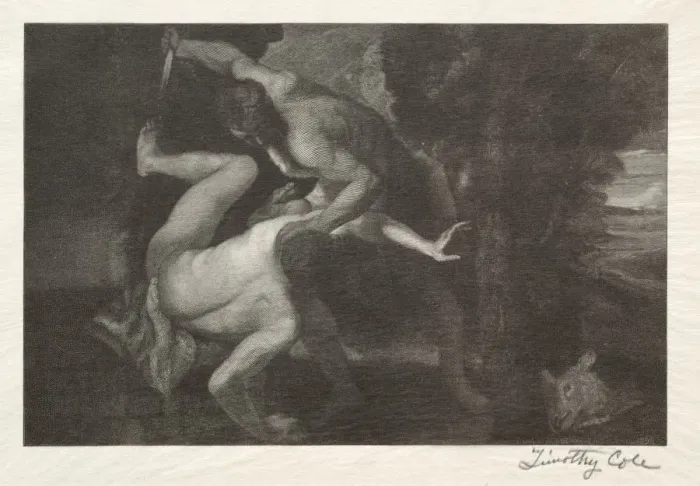 Framed Print : Old Italian Masters: The Death of Abel, 1892. Creator: Timothy Cole (American, 1852-1931) Framed Print : Old Italian Masters: The Death of Abel, 1892. Creator: Timothy Cole (American, 1852-1931)