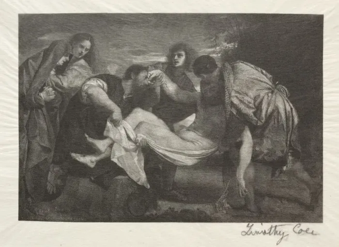 Framed Print : Old Italian Masters: The Entombment, 1889. Creator: Timothy Cole (American, 1852-1931) Framed Print : Old Italian Masters: The Entombment, 1889. Creator: Timothy Cole (American, 1852-1931)