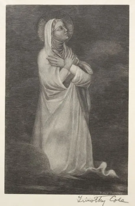 Framed Print : Old Italian Masters: Figure of the Virgin, 1888-1892. Creator: Timothy Cole (American, 1852-1931) Framed Print : Old Italian Masters: Figure of the Virgin, 1888-1892. Creator: Timothy Cole (American, 1852-1931)