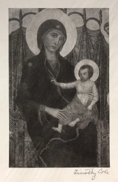 Framed Print : Old Italian Masters: Madonna and Child, 1885. Creator: Timothy Cole (American, 1852-1931) Framed Print : Old Italian Masters: Madonna and Child, 1885. Creator: Timothy Cole (American, 1852-1931)
