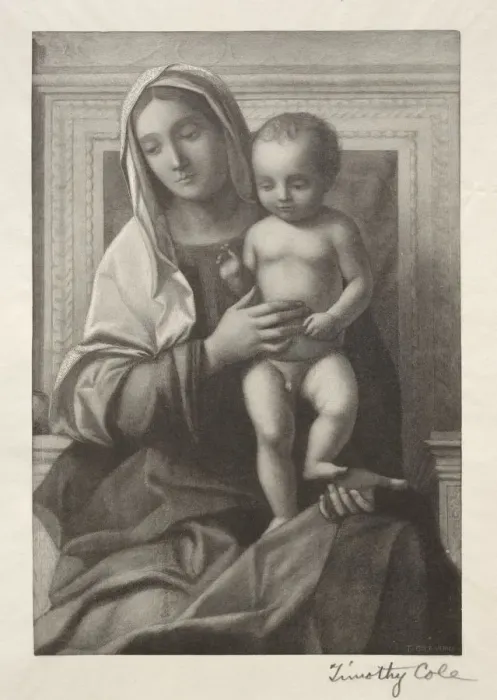 Framed Print : Old Italian Masters: Madonna and Child, 1888-1892. Creator: Timothy Cole (American, 1852-1931) Framed Print : Old Italian Masters: Madonna and Child, 1888-1892. Creator: Timothy Cole (American, 1852-1931)