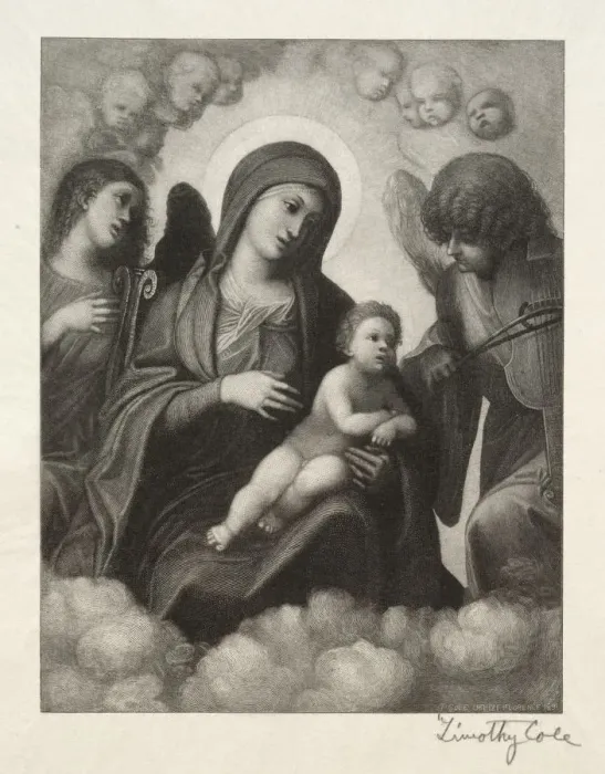 Framed Print : Old Italian Masters: Madonna and Child in Glory, 1891. Creator: Timothy Cole (American, 1852-1931) Framed Print : Old Italian Masters: Madonna and Child in Glory, 1891. Creator: Timothy Cole (American, 1852-1931)