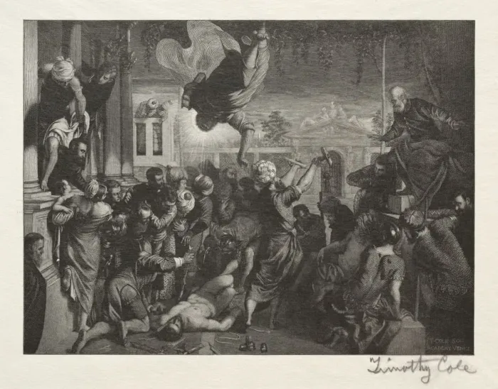 Framed Print : Old Italian Masters: The Miracle of St. Mark, 1888-1892. Creator: Timothy Cole (American Framed Print : Old Italian Masters: The Miracle of St. Mark, 1888-1892. Creator: Timothy Cole (American