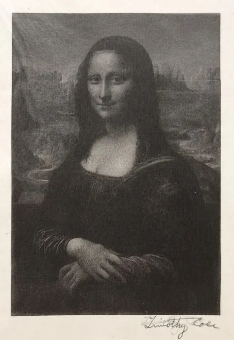 Framed Print : Old Italian Masters: Mona Lisa, 1888-1892. Creator: Timothy Cole (American, 1852-1931) Framed Print : Old Italian Masters: Mona Lisa, 1888-1892. Creator: Timothy Cole (American, 1852-1931)