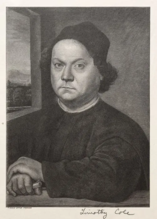 Framed Print : Old Italian Masters: Portrait of Andrea Verrocchio, 1888-1892. Creator: Timothy Cole (American Framed Print : Old Italian Masters: Portrait of Andrea Verrocchio, 1888-1892. Creator: Timothy Cole (American