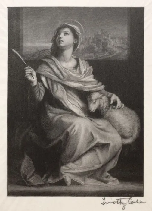 Framed Print : Old Italian Masters: St. Agnes, 1888-1892. Creator: Timothy Cole (American, 1852-1931) Framed Print : Old Italian Masters: St. Agnes, 1888-1892. Creator: Timothy Cole (American, 1852-1931)
