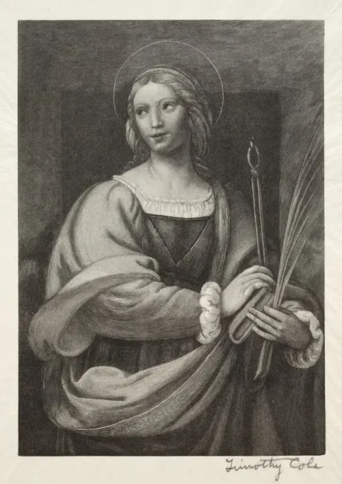 Framed Print : Old Italian Masters: St. Apollonia, 1888-1892. Creator: Timothy Cole (American, 1852-1931) Framed Print : Old Italian Masters: St. Apollonia, 1888-1892. Creator: Timothy Cole (American, 1852-1931)