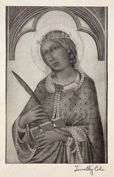 Old Italian Masters: St. Catherine of Alexandria, 1888-1892. Creator: Timothy Cole (American