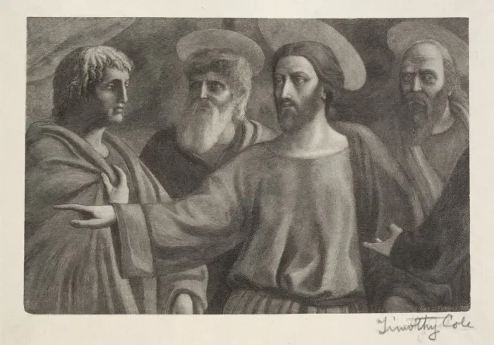 Framed Print : Old Italian Masters: The Tribute Money, 1888-1892. Creator: Timothy Cole (American, 1852-1931) Framed Print : Old Italian Masters: The Tribute Money, 1888-1892. Creator: Timothy Cole (American, 1852-1931)