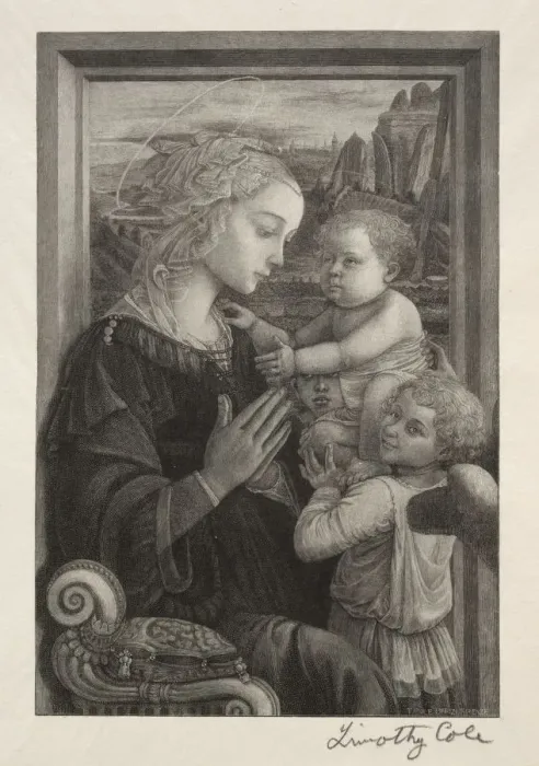 Framed Print : Old Italian Masters: The Virgin Adoring the Infant Christ, 1888-1892. Creator: Timothy Cole Framed Print : Old Italian Masters: The Virgin Adoring the Infant Christ, 1888-1892. Creator: Timothy Cole
