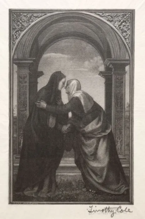 Framed Print : Old Italian Masters: The Visitation, 1888-1892. Creator: Timothy Cole (American, 1852-1931) Framed Print : Old Italian Masters: The Visitation, 1888-1892. Creator: Timothy Cole (American, 1852-1931)