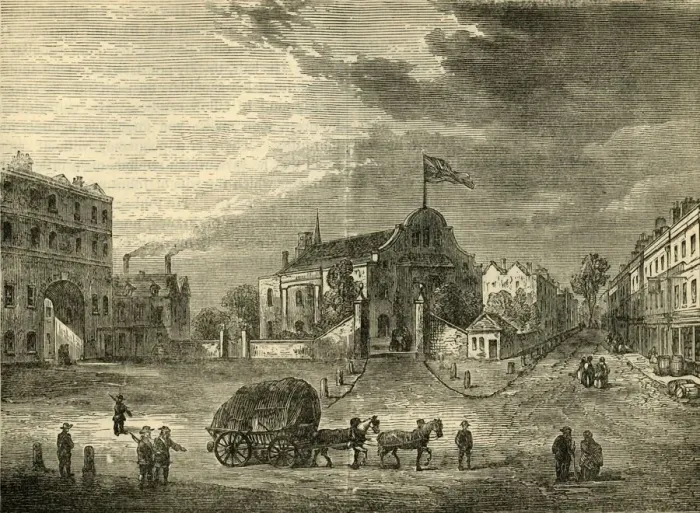 Framed Print : Old Kensington Church, about 1750, (c1876). Creator: Unknown Framed Print : Old Kensington Church, about 1750, (c1876). Creator: Unknown