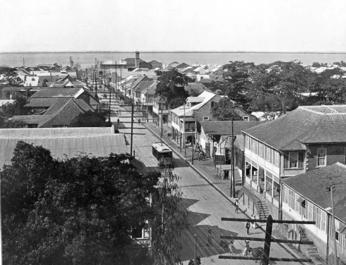 Framed Print : Old King Street looking south, Kingston, Jamaica, c1905. Artist: Adolphe Duperly & Son Framed Print : Old King Street looking south, Kingston, Jamaica, c1905. Artist: Adolphe Duperly & Son