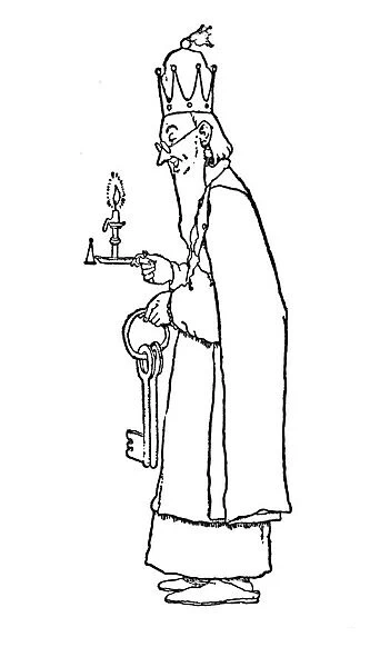 The Old King Himself Went Out To Open It, c1930. Artist: W Heath Robinson