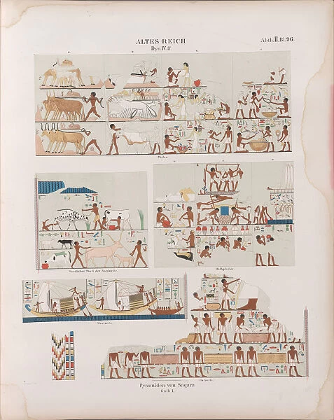 Old Kingdom. Fourth Dynasty. Pyramids at Saqqara. Monuments from Egypt and Ethiopia, ca. 1849