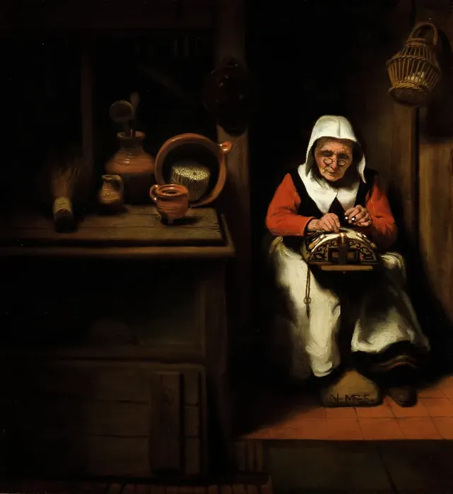 Framed Print : The Old Lacemaker. Creator: Nicolaes Maes