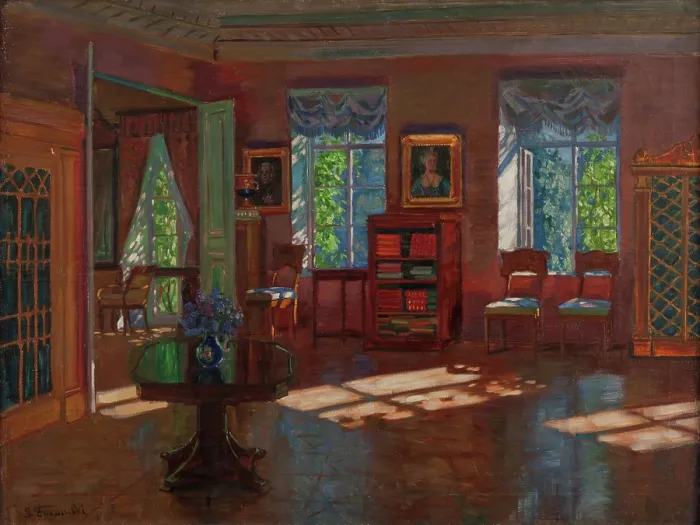 Framed Print : Old Library, 1916. Creator: Stanislav Julianovic Zukovskij Framed Print : Old Library, 1916. Creator: Stanislav Julianovic Zukovskij