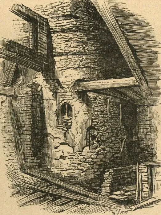 Framed Print : Part of Old London Wall near Falcon Square, 1870, (1897). Creator: Unknown Framed Print : Part of Old London Wall near Falcon Square, 1870, (1897). Creator: Unknown