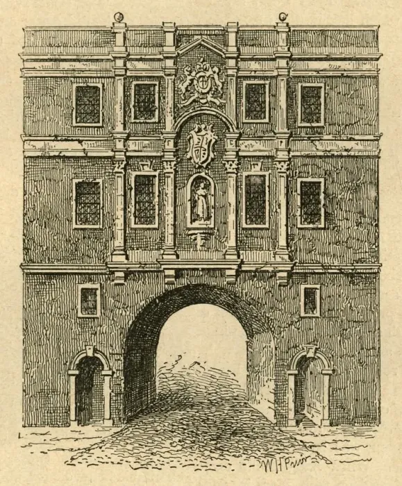 Framed Print : Old Lud Gate, from a print published about 1750, (1897). Creator: Unknown Framed Print : Old Lud Gate, from a print published about 1750, (1897). Creator: Unknown