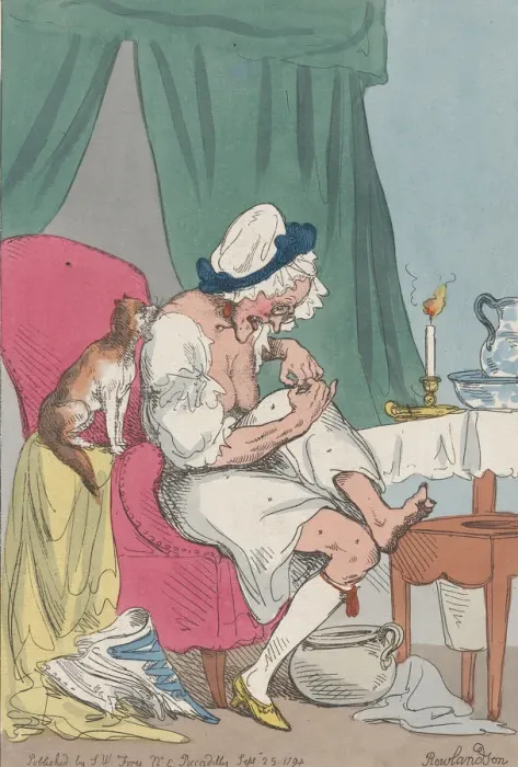 Framed Print : An Old Maid In Search of a Flea, September 25, 1794. September 25, 1794 Framed Print : An Old Maid In Search of a Flea, September 25, 1794. September 25, 1794