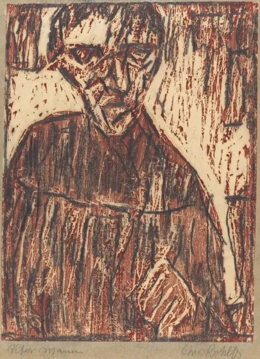 Framed Print : Old Man, 1918. Creator: Christian Rohlfs Framed Print : Old Man, 1918. Creator: Christian Rohlfs