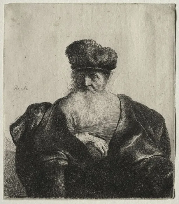 Framed Print : Old Man with Beard, Fur Cap, and Velvet Cloak, c. 1632. Creator: Rembrandt van Rijn (Dutch Framed Print : Old Man with Beard, Fur Cap, and Velvet Cloak, c. 1632. Creator: Rembrandt van Rijn (Dutch